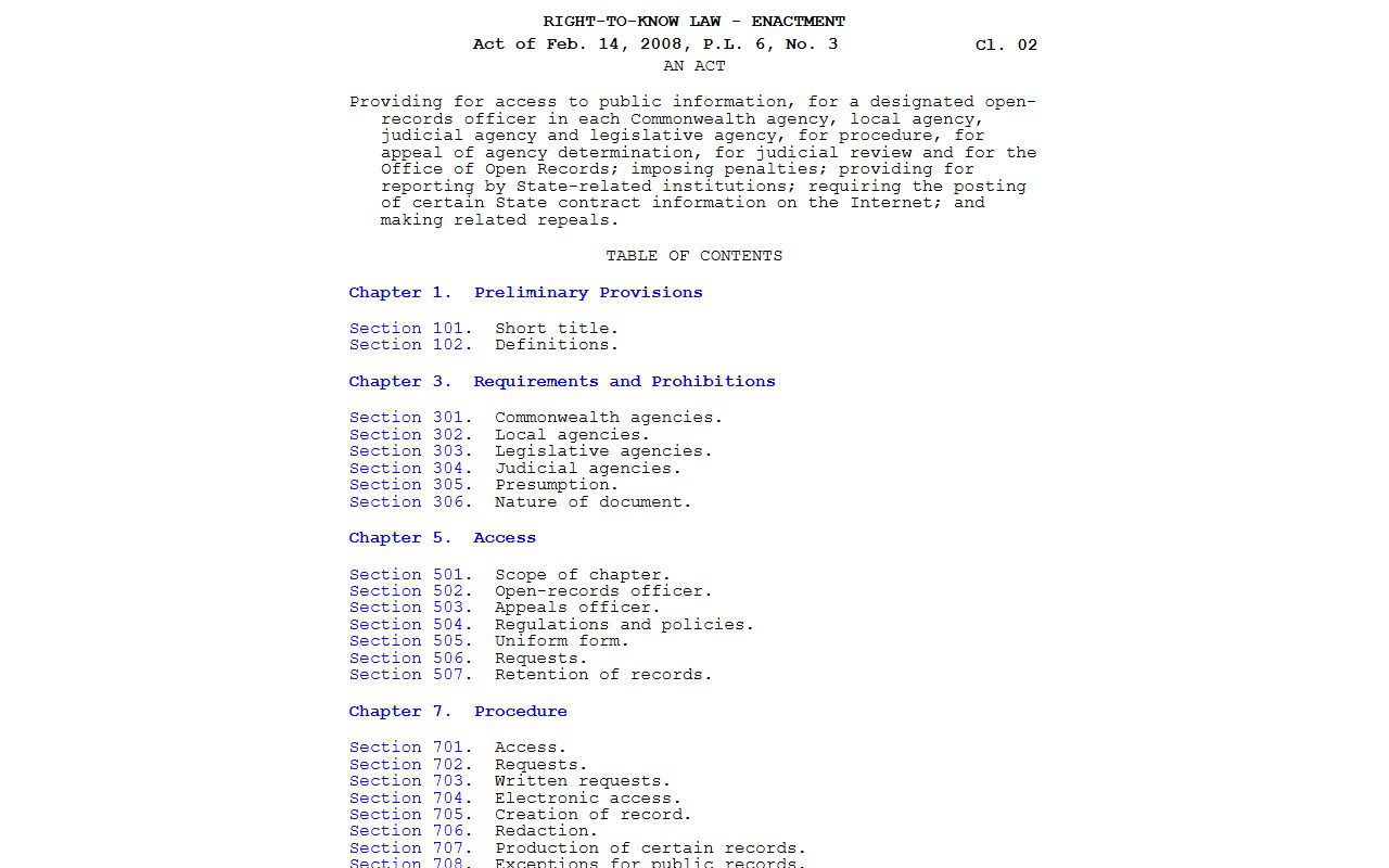 Mercer County Clerk of Courts records and Pennsylvania public access law