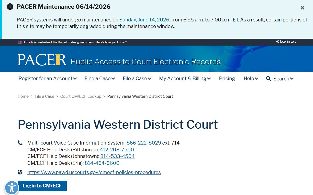Mercer County arrest records and court charges PACER Western District lookup