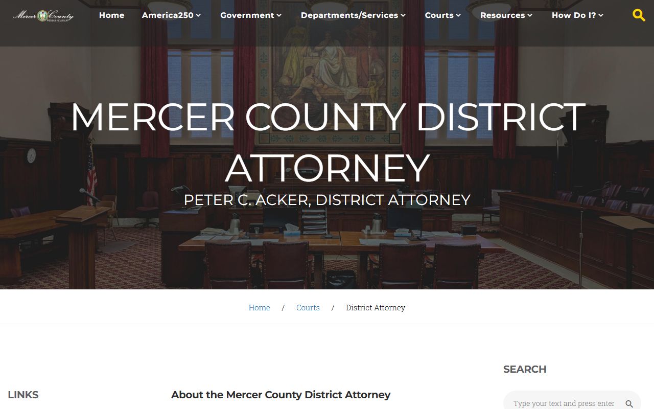 Mercer County arrest records and court charges District Attorney page