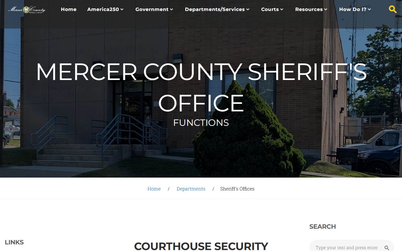 Mercer County arrest records and court charges Sheriff functions page