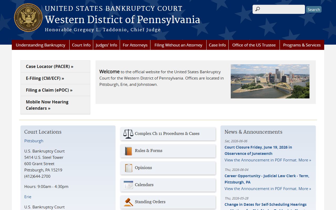 Mercer County Court of Common Pleas bankruptcy court distinction