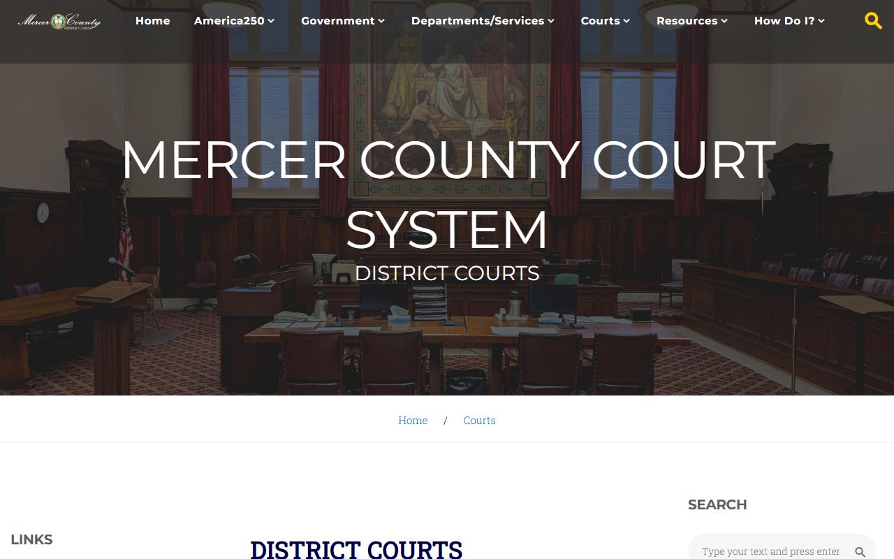 Mercer County Court records Magisterial District Courts overview