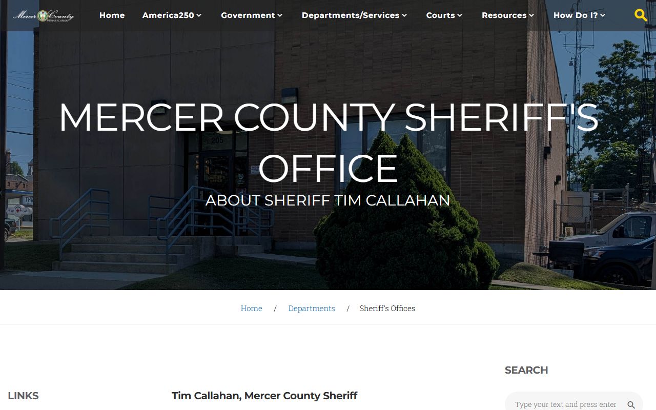 Mercer County warrant search sheriff contact page